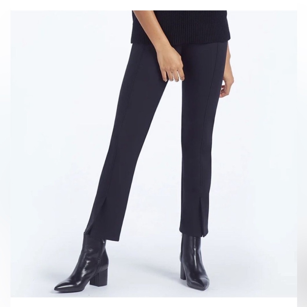 summersalt Black Straight-Leg Pants with Front Slits